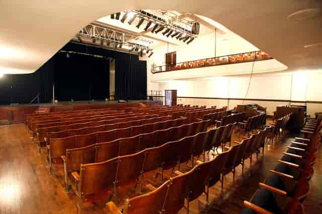 Courtroom Theater in McKinney: spacious auditorium with tiered seating, ideal for events.