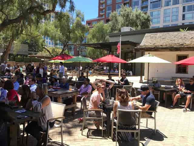 St. John Courtyard in San Pedro Square Market, vibrant venue for summer gatherings and events.