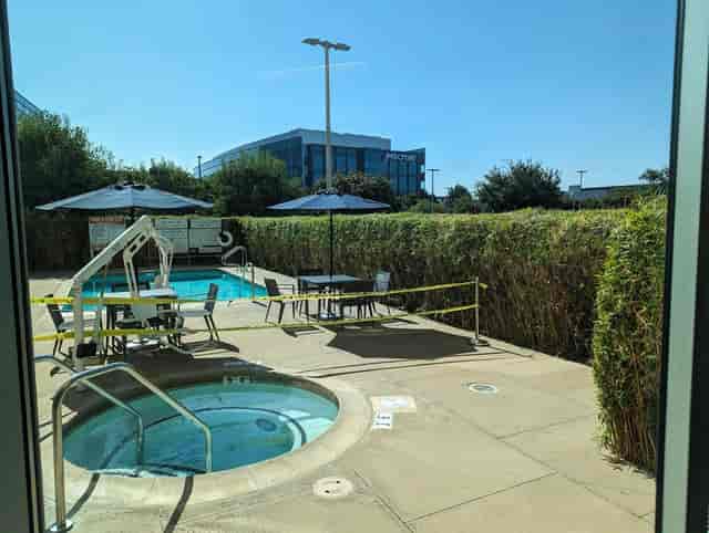 Grand Ballroom at Courtyard San Jose with pool, ideal for conferences and networking events.