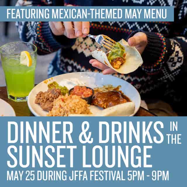 Coffee bar in Sunset Lounge, vibrant dining for casual gatherings and networking events.