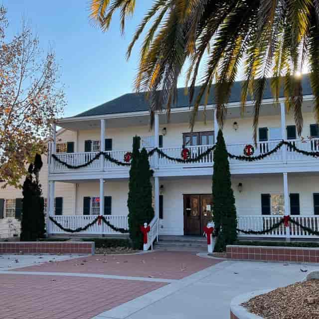 Charming Senior Center venue with festive decorations for holiday celebrations and gatherings.
