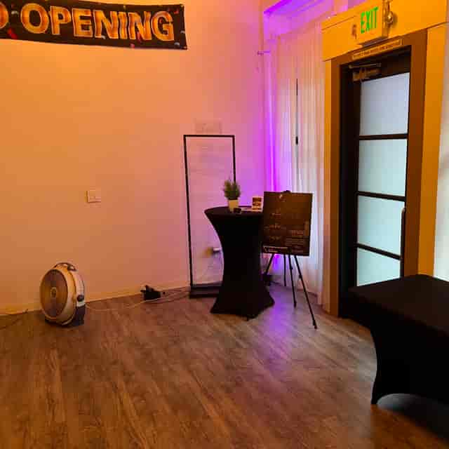 Event space in Fireside Room, Urban Sanctuary San Jose, ideal for networking and gatherings.