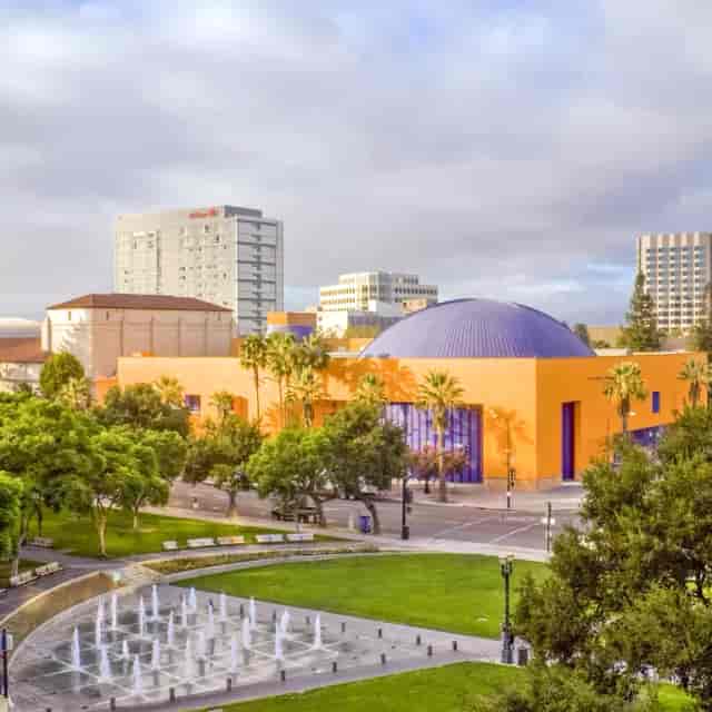 IMAX Dome Theater at The Tech Interactive, vibrant venue for conferences and gatherings.