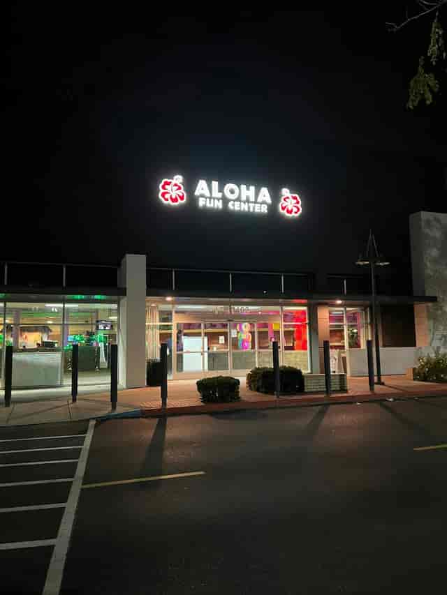 Aloha Roller Rink with colorful lighting, ideal for team-building events and gatherings.