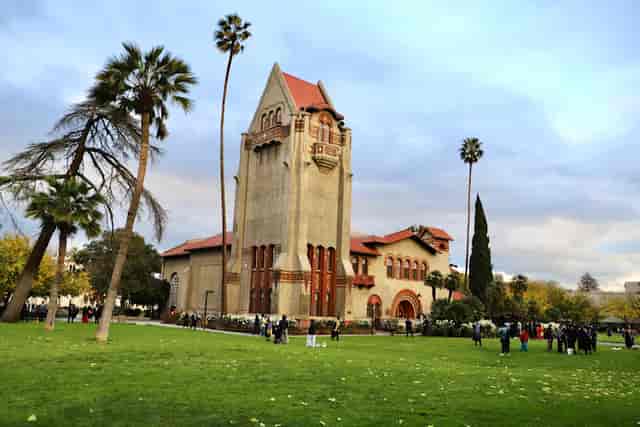 Event Center at SJSU with historic architecture, ideal for outdoor events and receptions.