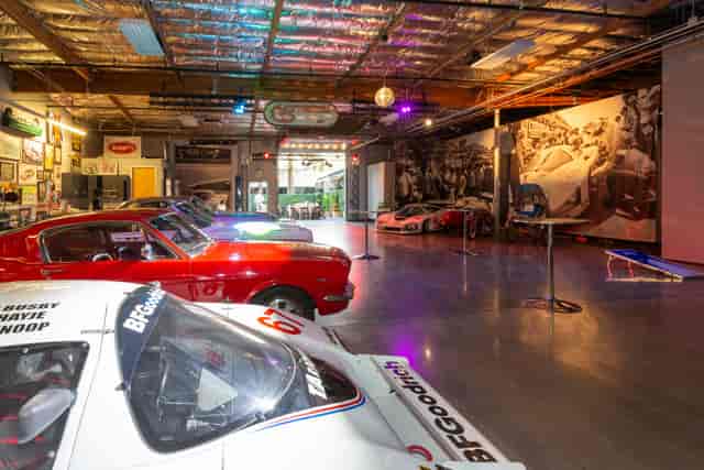 Parkade at Club Auto Sport with classic cars, perfect for corporate events and launches.