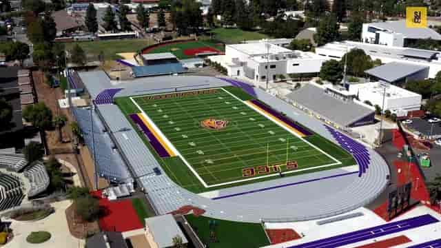 Jaguar Stadium at San José City College with turf field, ideal for sports and events.