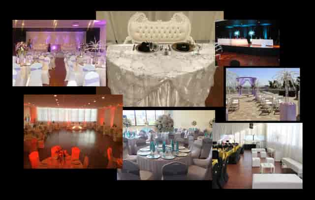 Elegant corporate off-site setup with chic decor at South Bay Event Center.