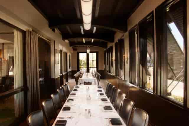 Private dining room in Al Biernat's North, featuring elegant long table for meetings.