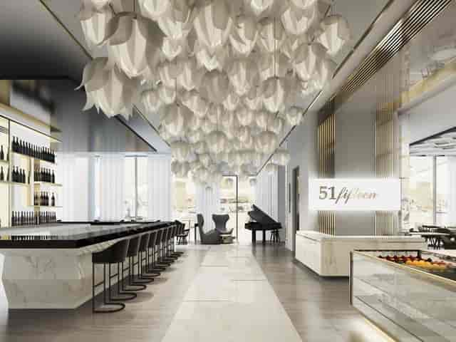 Elegant venue at 51fifteen with a striking ceiling for upscale events and meetings.