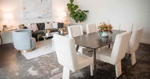 Stylish Champagne Suite at The Revaire, ideal for meetings and social events.