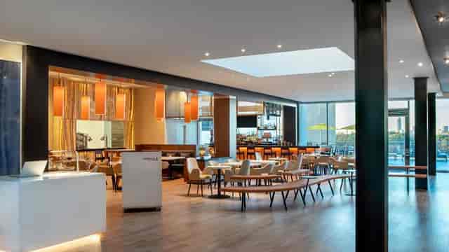 Modern Rooftop Terrace in Terrace 54, perfect for events and gatherings with natural light.