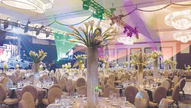 Grand Ballroom at The Post Oak Hotel with elegant tables for upscale events and celebrations.