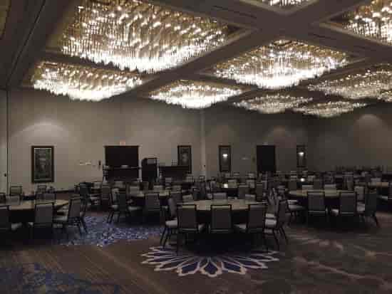 Elegant ballroom at Hilton Fort Worth for corporate events and formal gatherings.