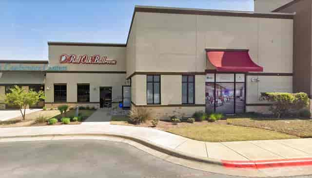 Red Oak Ballroom entrance, ideal venue for meetings and social events, with accessible parking.