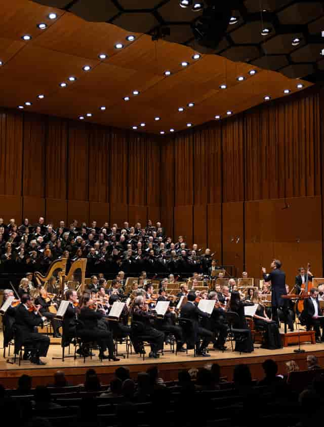 Houston Symphony orchestra performance with Janice H. Barrow, showcasing musical talent and acoustics.