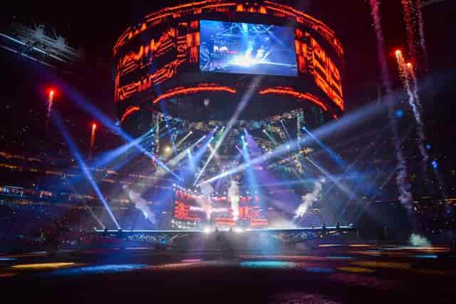 The Star Stage at Houston Rodeo, vibrant lighting for concerts and events.