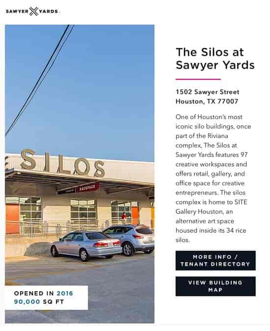 SITE Gallery Houston venue with creative event spaces in Sawyer Yards, ideal for corporate gatherings.