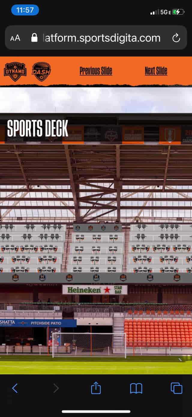 Sports Deck Rails in Shell Energy Stadium, spacious venue for conferences and performances.
