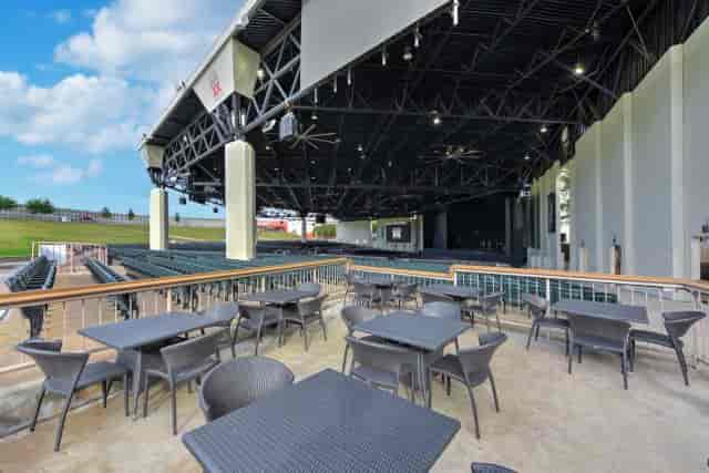 East Pavilion at Dos Equis Pavilion, spacious stage for outdoor concerts and festivals.