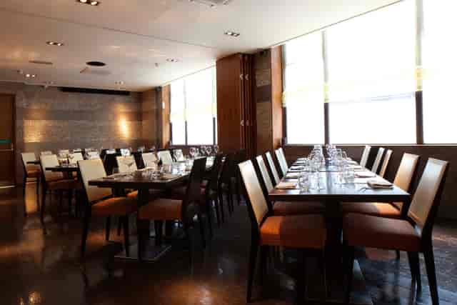Private dining room at Mint Leaf Lounge, ideal for corporate meetings and events.
