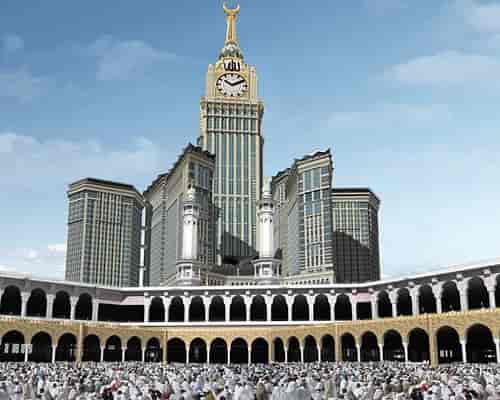 Al Bayt venue with Abraj Al Bait clock tower, perfect for events and gatherings in Mecca.