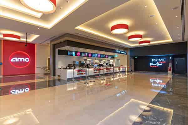 Sleek AMC Cinema lobby in Panorama Mall, ideal for events and screenings.