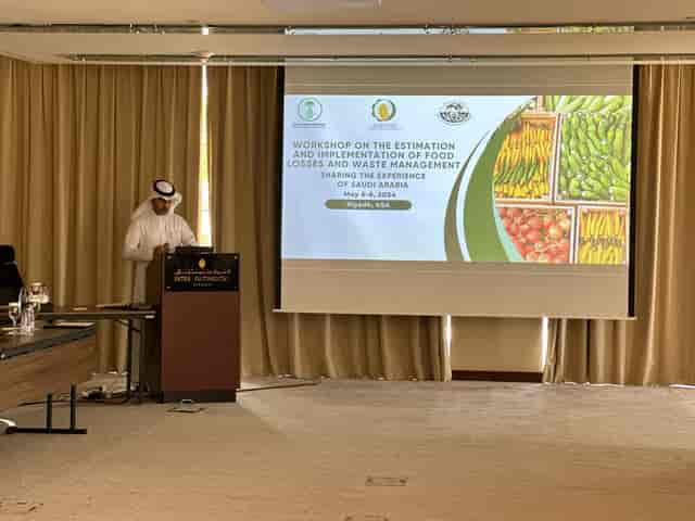 Main Hall KSAU-HS Convention Center workshop on food waste management, engaging presentation setup.