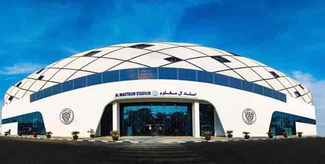Al Maktoum Stadium at Al Nasr Club, a modern venue for sports events and conferences.