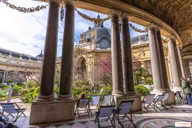 Stunning Petit Palais Inner Garden with elegant columns for memorable events and receptions.