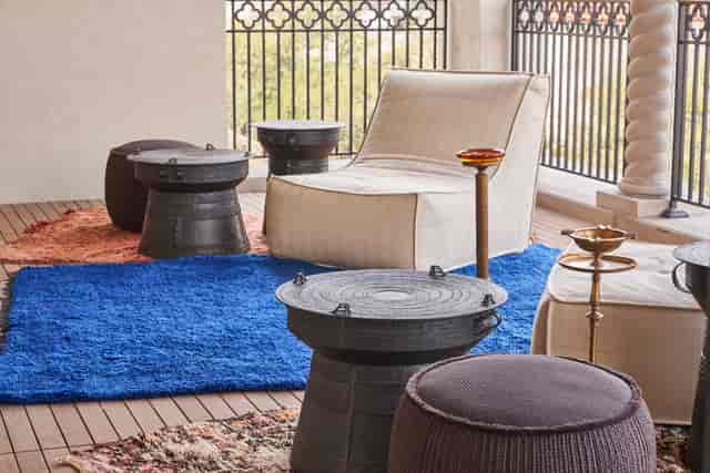 Moroccan Balcony lounge at Park House Dallas, cozy seating for networking events.