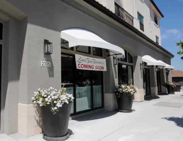 Tea Salon at Lisa's Tea Treasures with large windows for corporate and social events.