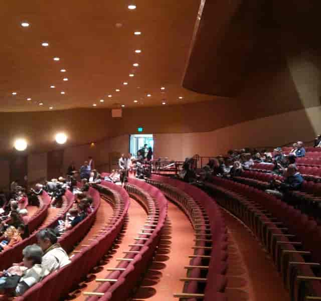 Concert hall auditorium with tiered seating for impactful lectures and presentations.
