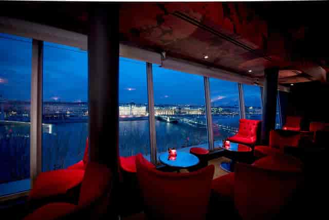Luxurious Beaujeu Panoramic Lounge with city views, perfect for upscale events and meetings.