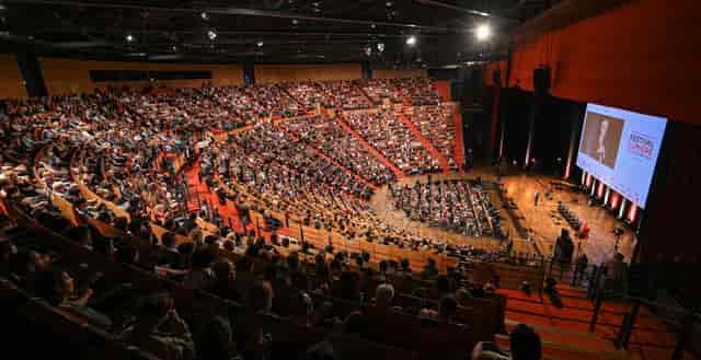 Packed auditorium at Centre de Congrès de Lyon for impactful conference event.