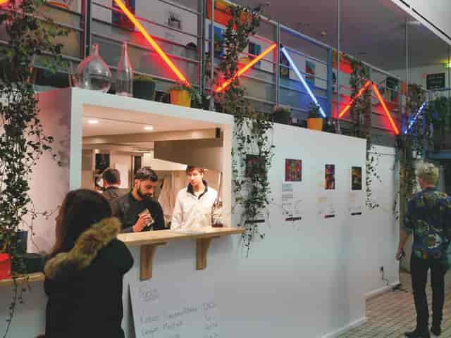 Vibrant restaurant at Musée d'Art Contemporain de Lyon, perfect for stylish events and networking.