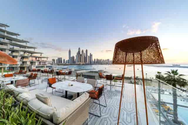 Maiden Shanghai Terrace, FIVE Palm Jumeirah, Dubai; elegant outdoor venue for upscale events.