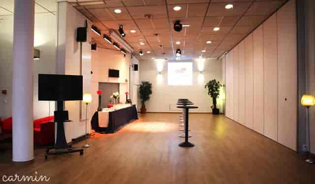 Spacious Espace Alizé meeting room with projector, ideal for workshops and corporate events.