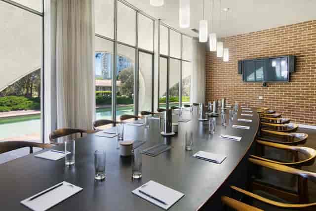 Dorothy Hill Room in Shine Dome: modern conference room with natural light for meetings.