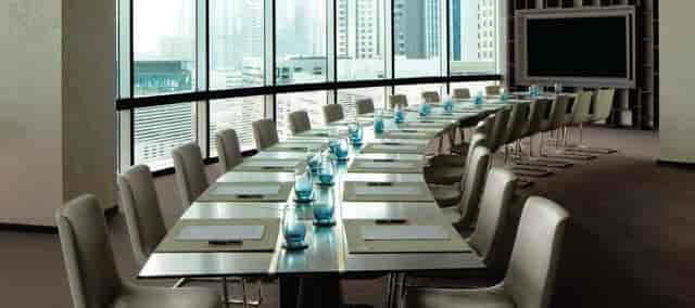 Modern conference room in Jumeirah Emirates Towers, perfect for corporate events and meetings.
