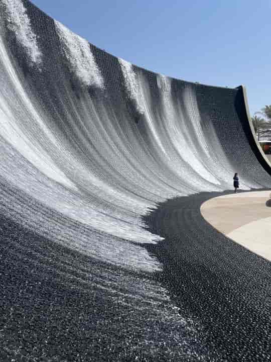 Striking water feature in Expo City Dubai, ideal for outdoor events and gatherings.