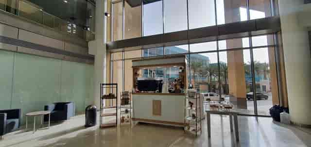 Media Center, Royal Commission for Riyadh City, modern event space with coffee station.