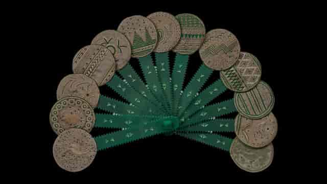 "Intricate fan design in Prince Sultan's Grand Hall, perfect for event decor inspiration."