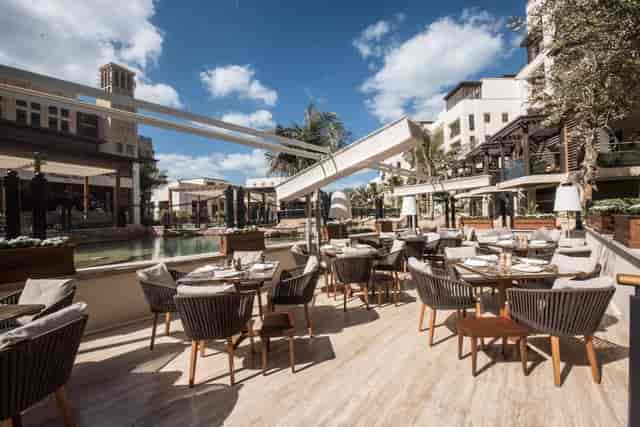 Outdoor dining area at Il Borro Tuscan Bistro, perfect for events and meetings.