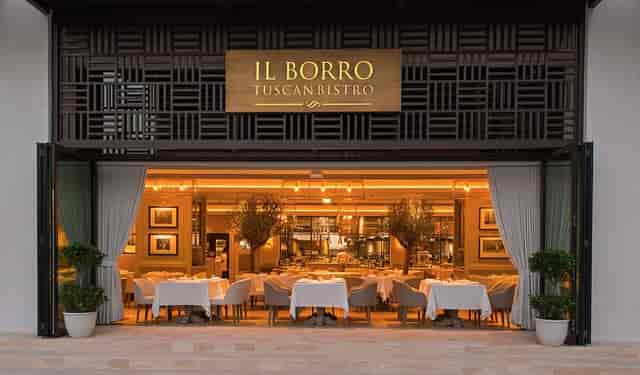 "Stylish bistro setting at Il Borro for upscale gatherings and intimate events."