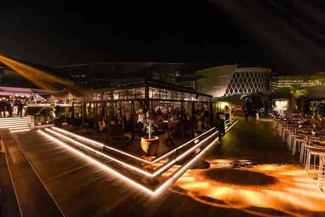 Soho Garden night club, elegantly lit outdoor venue for upscale events and gatherings.