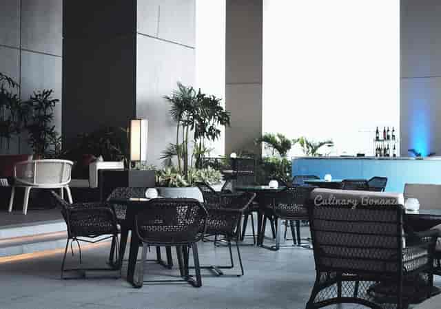 K22 Bar Terrace outdoor venue with stylish seating for networking events and casual meetings.