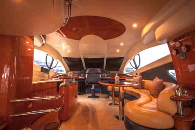Luxurious yacht interior at Private Cruises Komodo, perfect for exclusive events in Indonesia.