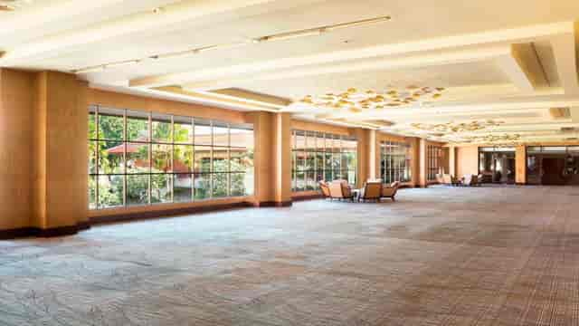 Grand Ballroom at The Westin Resort Bali, spacious venue for corporate events with large windows.