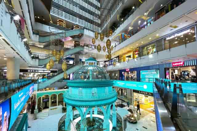 West Mall Grand Indonesia atrium with dome, ideal for corporate events and exhibitions.